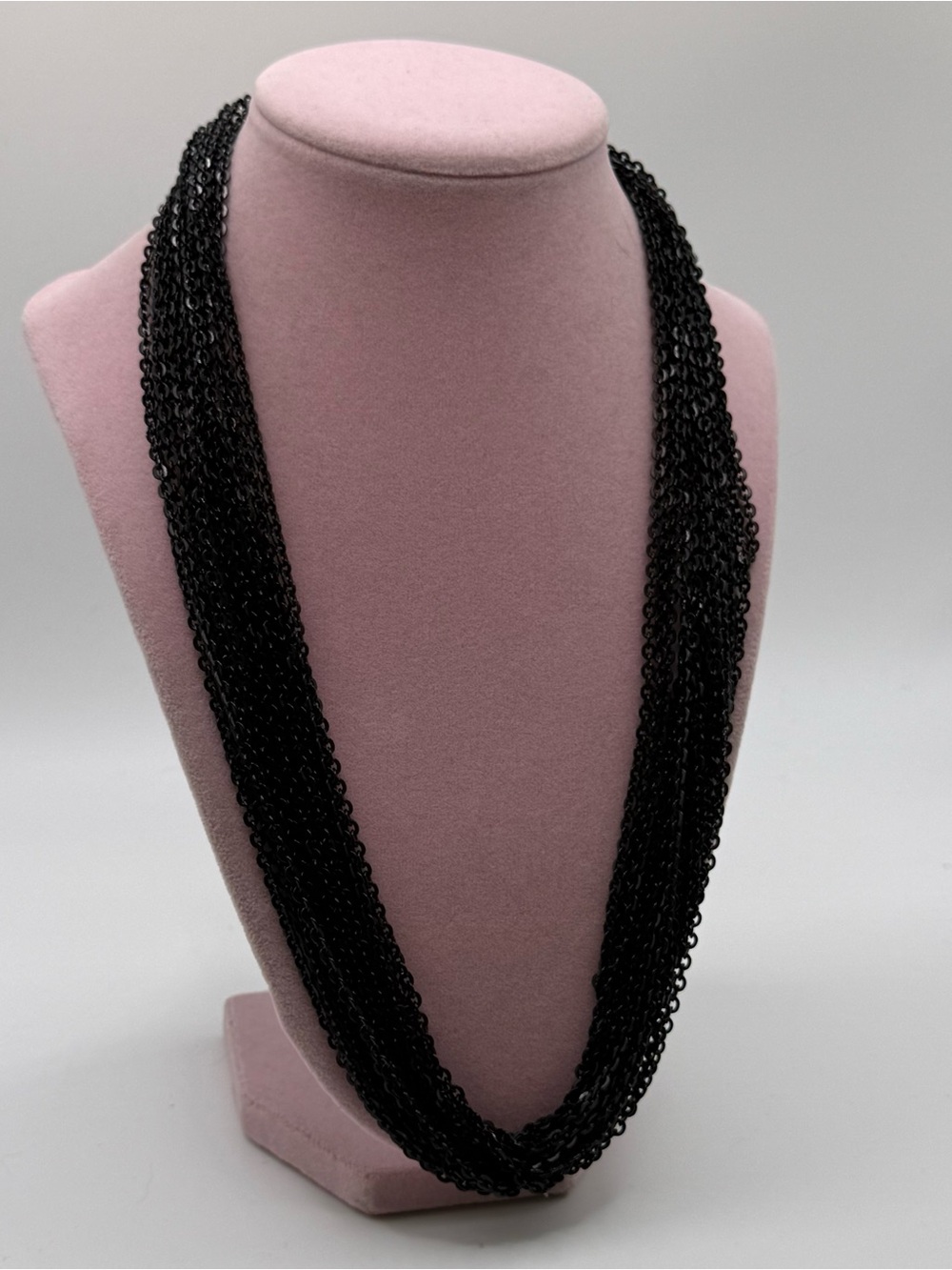Vintage Multi-Strand Black Chain Necklace - Women Jewelry